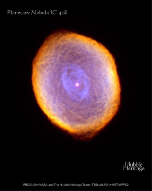 IC418, the “Spirograph Nebula”, creative commons image from Hubble Space Telescope (Courtesy: NASA (adapted from original Hubble Space Telescope image))